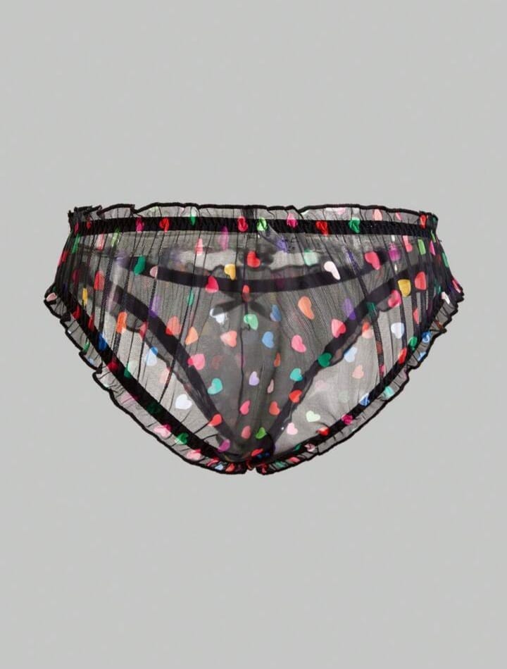 Confetti Heart Mesh Brief